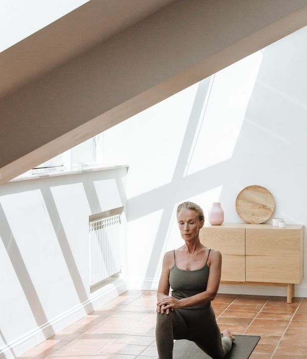 Person feeling energized and centered after a yoga practice.